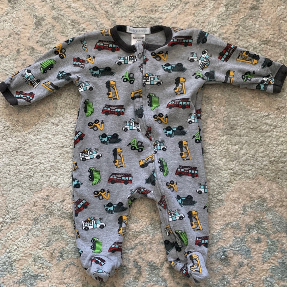 Baby steps truck onesie